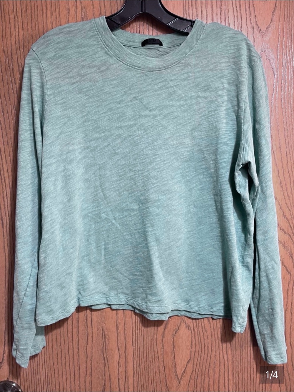 ATM Aqua Green Crew Neck Long Sleeve Tee